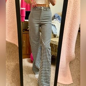 SHEIN size Small black and white Gingham straight leg pants.